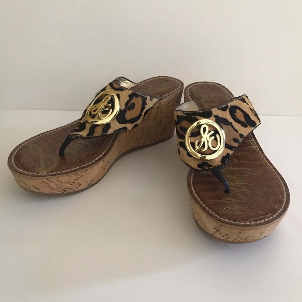 Sam Edelman BRAND NEW Leopard prnt Wedges SIZE 7.5